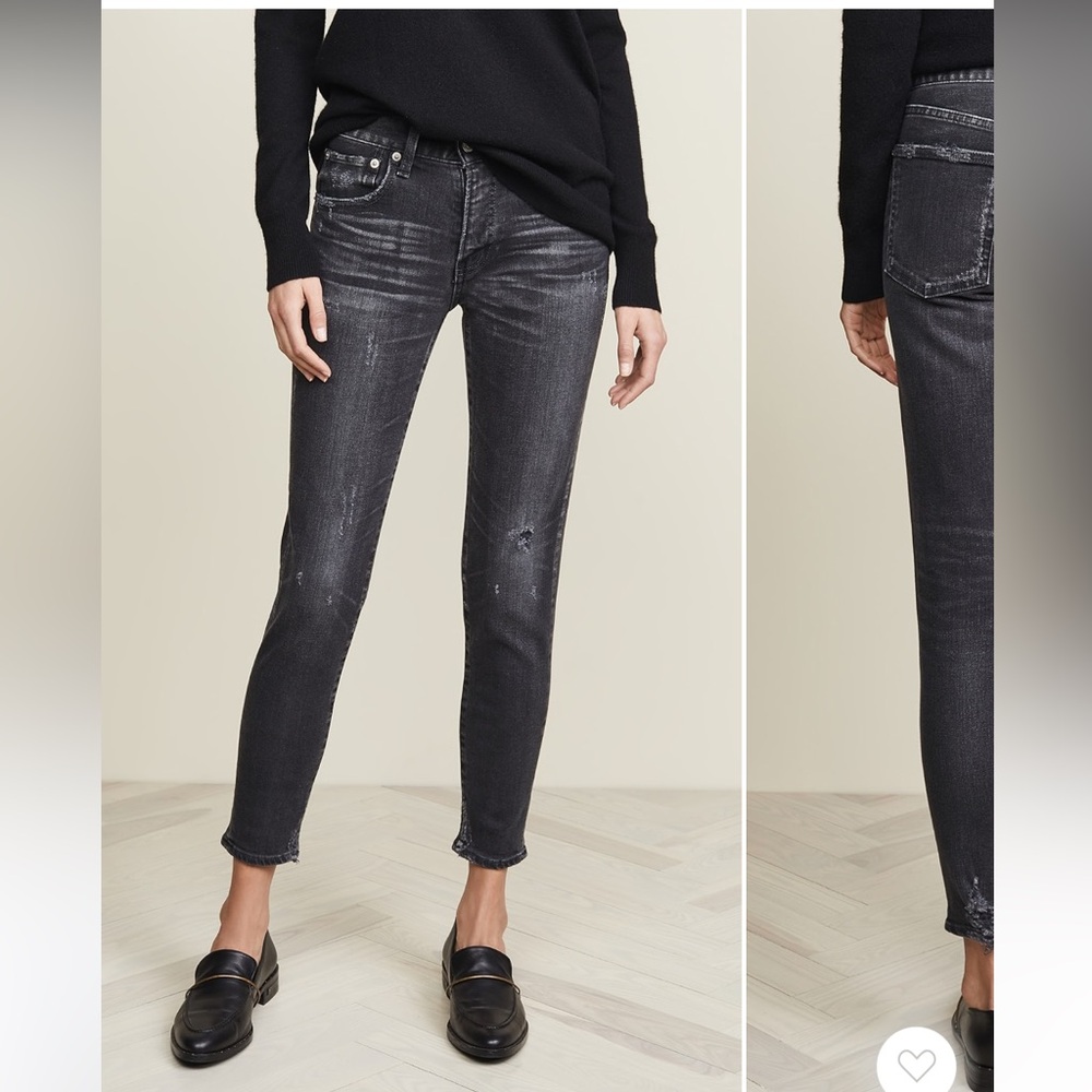 Moussy Vintage Velma Distressed Faded Black Denim Jeans. Size 27 🖤
